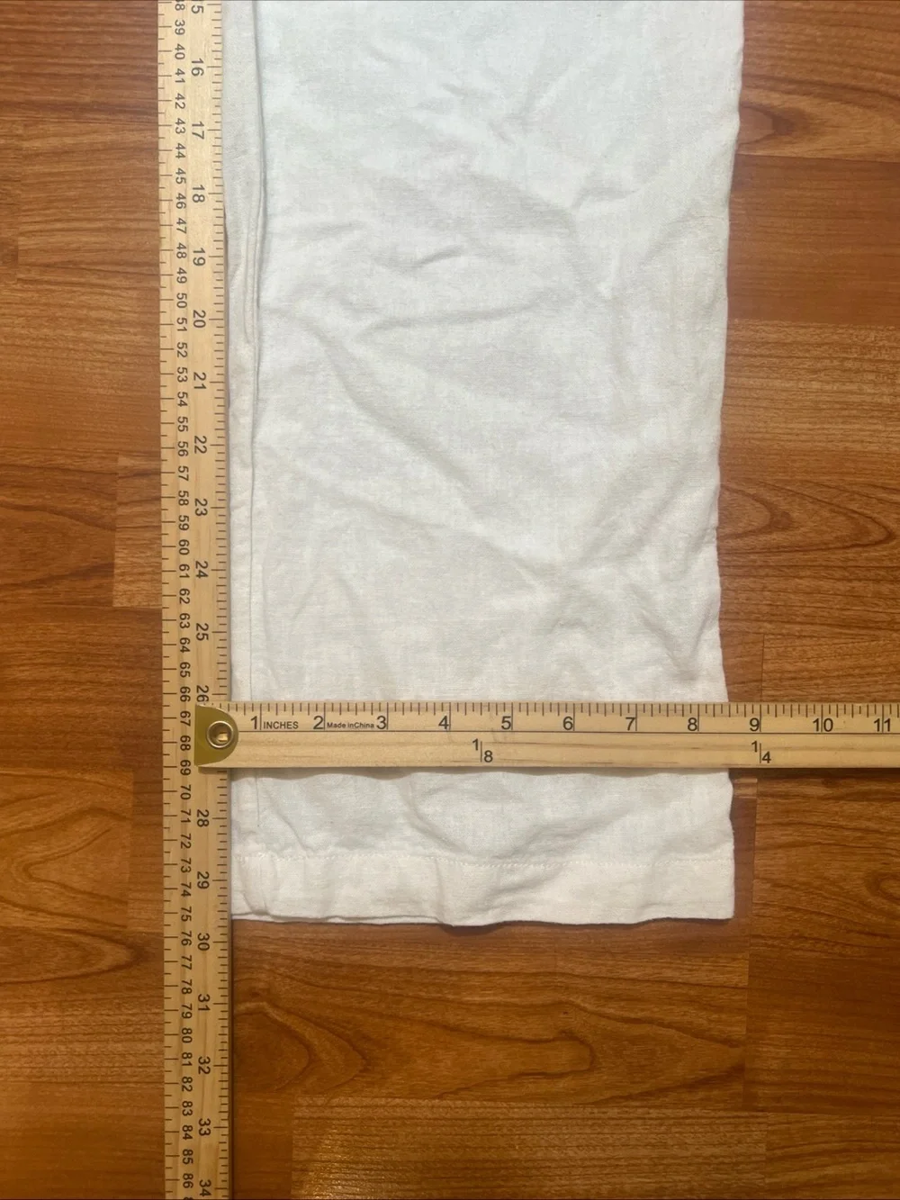 Per Se Linen Rayon Blend White Pull On Pants Size Large Elastic Waist - Picture 7 of 8
